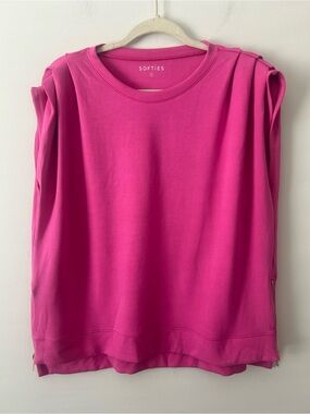 Softies Pink Sleeveless side zip Sweatshirt L